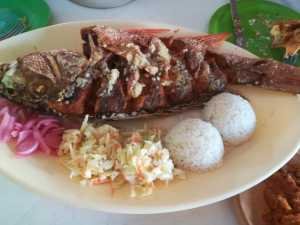 Fried Fish at El Pesquero Puerto Morelos